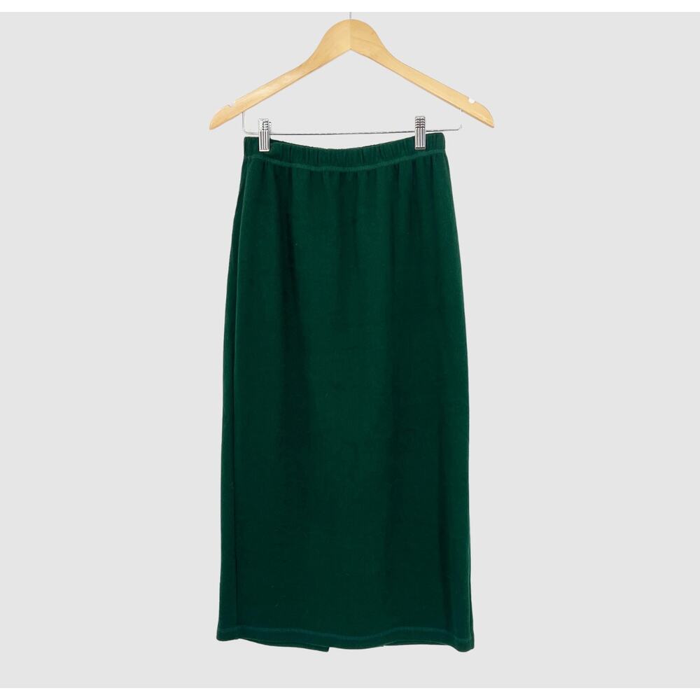90s Vintage Chaus Green Knit Midi Pencil Skirt Size Small